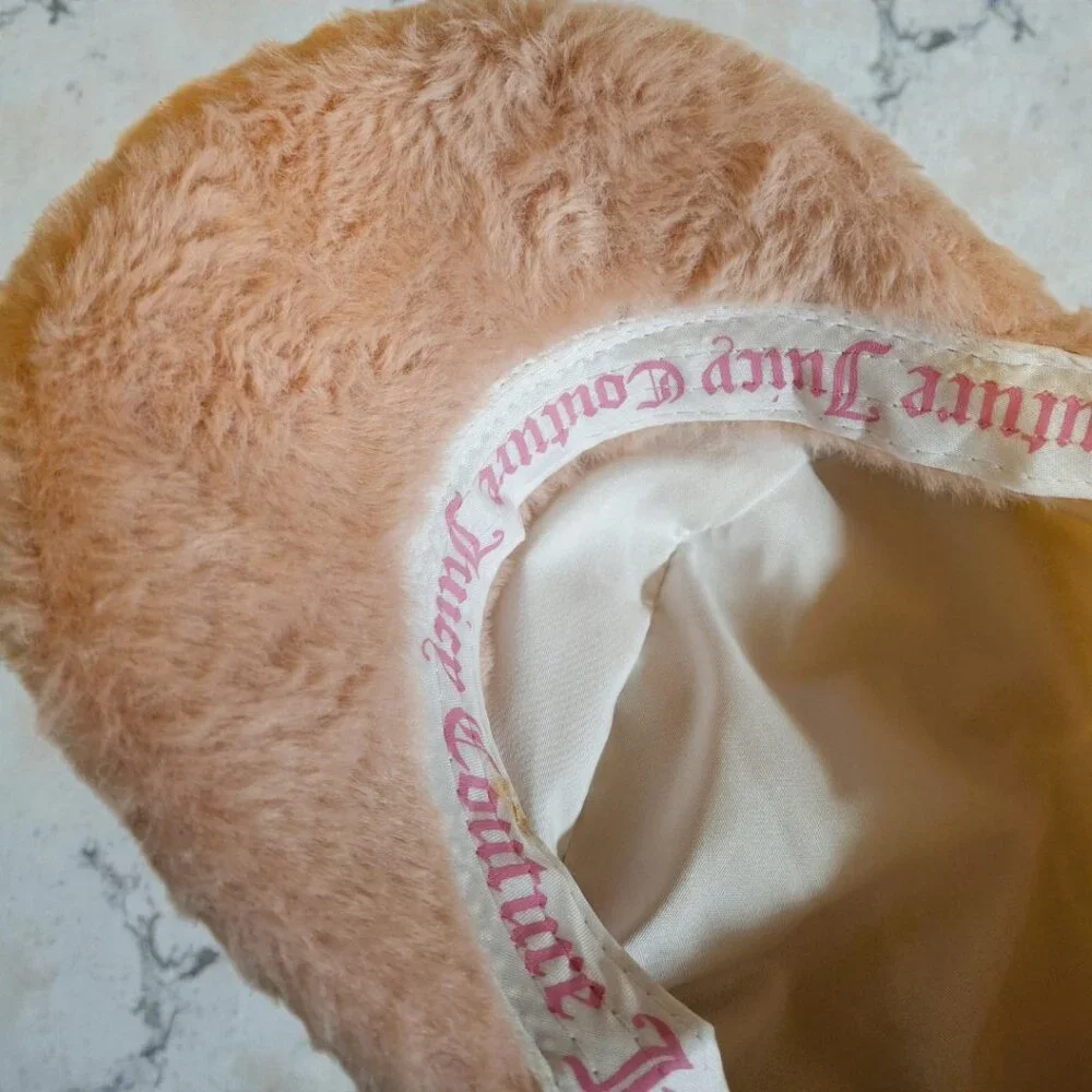 Juicy Couture Pink Faux-Fur Rhinestone Cabbie NWT
